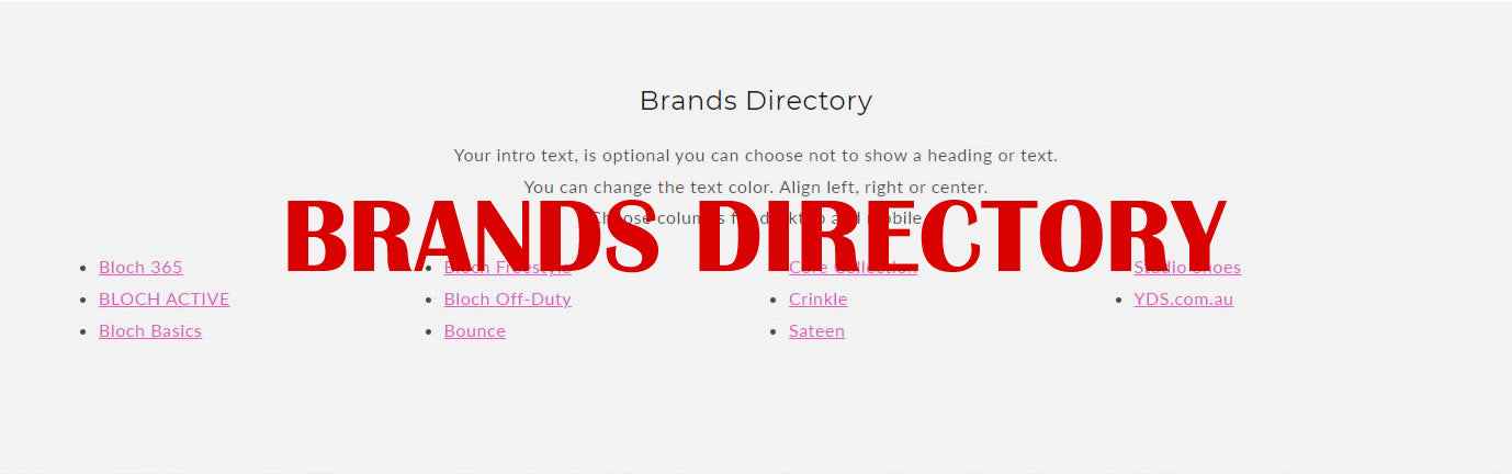 Shopify Dawn v13+ - Brands Directory