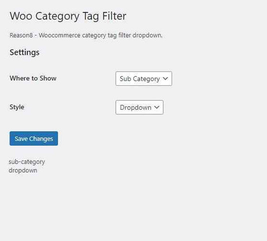 Woocommerce Product Category Filter by Tag Dropdown or Link List
