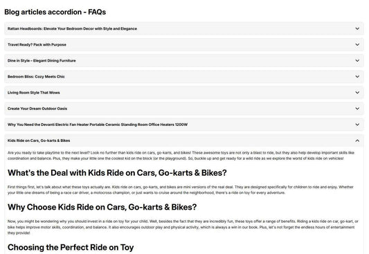 Shopify Horizon - Blog Accordion FAQ