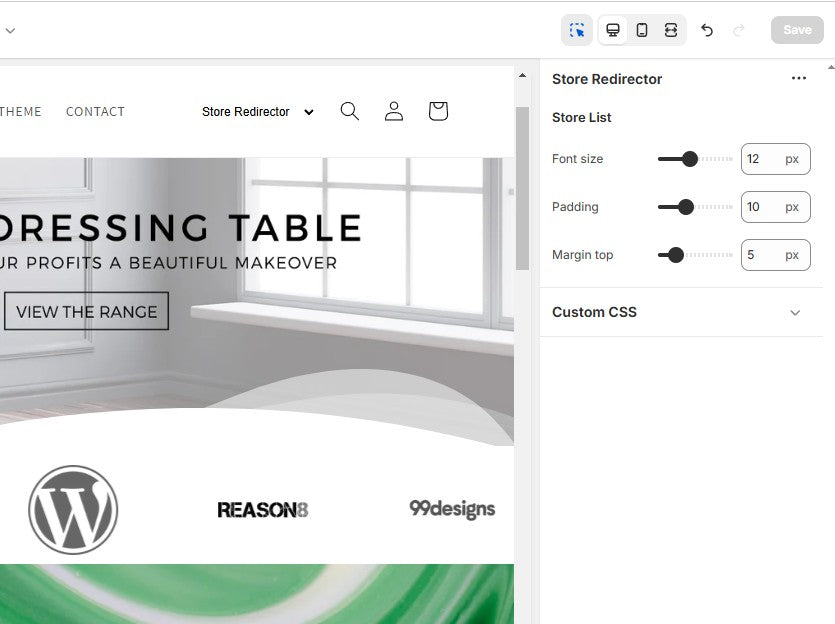 Shopify Dawn - Header Menu Store Redirector