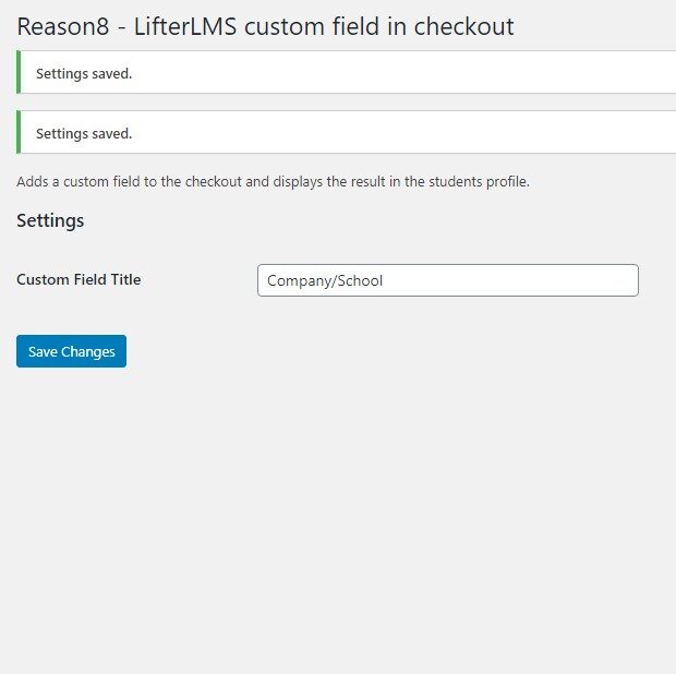 LifterLMS Custom Field in Checkout